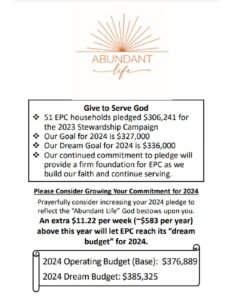 2024 Call to Pledge | Eastminster Presbyterian Church - Simpsonville, SC